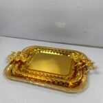3-Piece Golden Rectangle Trays Set
