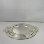 3-Piece Silver Mirror Round Trays Set