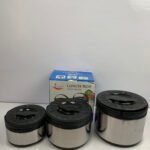 Jingyifa 3-Piece Stainless Steel Lunch Box Set – 2.5L, 5L, 8L | Dual-Layer Thermal Insulation