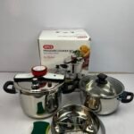 Imported Automatic Stainless Steel Pressure Cooker 7L + 5L – Safety Valves & Modern Design