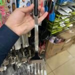 Black Stainless Steel Slotted Turner Cooking Spoon | 12" & 16" Sizes | Heat-Resistant Handle - Alternate View