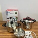 Perfect Unique 5 & 7 Liter Stainless Steel Pressure Cooker with Steamer & Glass Lid