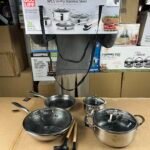 Honeycomb laser coating 9pcs cookware set