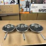 Laser Coating Frypans With Lid 26cm 28cm 30cm